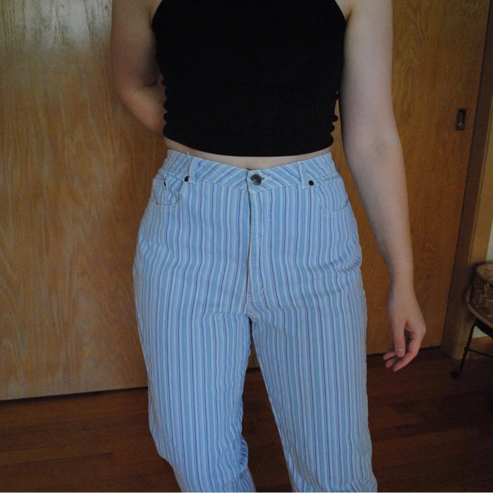 St. John's Bay stretch striped mom jeans! - Picture 2 of 8